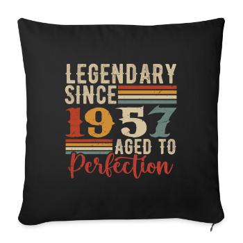 Légendaire Depuis 1957 Cadeau D'anniversaire 1957 - Housse de coussin décorative 45 x 45 cm - noir - Devant