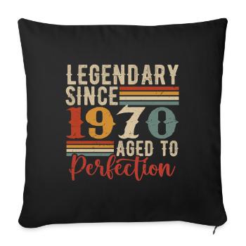 Legendary Since 1970 1970 Birthday Gift - Sofa pillowcase 17,3'' x 17,3'' (45 x 45 cm) - black - Front