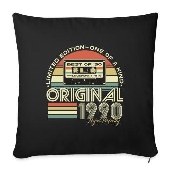 1990's Born Vintage Birthday Retro Gift - Sofa pillowcase 17,3'' x 17,3'' (45 x 45 cm) - black - Front