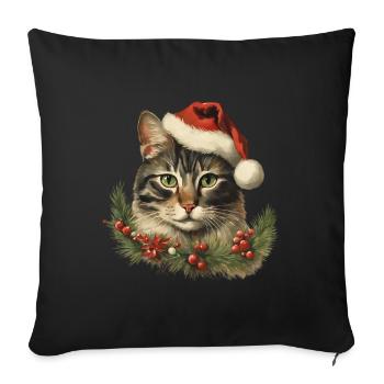 Paws and Claus - Sofakissenbezug 45 x 45 cm - Schwarz - Vorne