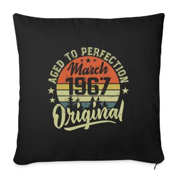 Rétro Mars 1967 Cadeau Mars 1967 Né en Mars 1967 - Housse de coussin décorative 45 x 45 cm - noir - Devant