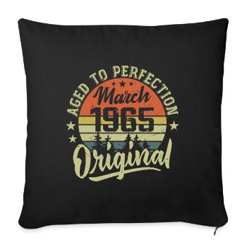 Rétro Mars 1965 Cadeau Mars 1965 Né en Mars 1965 - Housse de coussin décorative 45 x 45 cm - noir - Devant