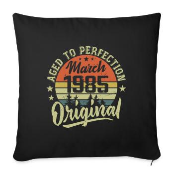 Rétro Mars 1985 Cadeau Mars 1985 Né en Mars 1985 - Housse de coussin décorative 45 x 45 cm - noir - Devant
