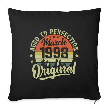 Cadeau Mars 1998 Né en Mars 1998 Rétro Mars 1998 - Housse de coussin décorative 45 x 45 cm - noir - Devant