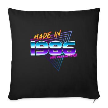 fait en 1986 • 36ème anniversaire année de naissance année de naissance rétro - Housse de coussin décorative 45 x 45 cm - noir - Devant