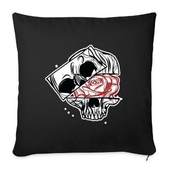Skull & Rose // Schädel // Illustration - Sofa pillowcase 17,3'' x 17,3'' (45 x 45 cm) - black - Front