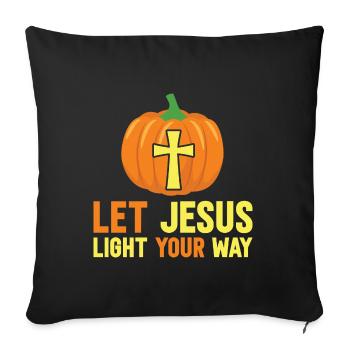 Messages from the Bible Jesus Light of the World - Sofa pillowcase 17,3'' x 17,3'' (45 x 45 cm) - black - Front