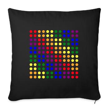 gay polka dots rainbow queer pride - Housse de coussin décorative 45 x 45 cm - noir - Devant