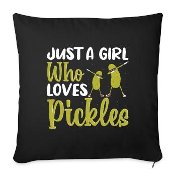 Just A Girl Who Loves Pickles - Sofa pillowcase 17,3'' x 17,3'' (45 x 45 cm) - black - Front