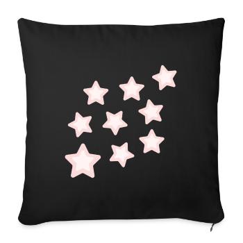Astérisque rose - Housse de coussin décorative 45 x 45 cm - noir - Devant