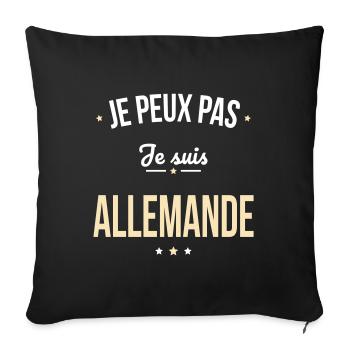 Je peux pas je suis Allemande - Housse de coussin décorative 45 x 45 cm - noir - Devant