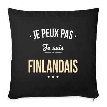 Je peux pas je suis Finlandais - Housse de coussin décorative 45 x 45 cm - noir - Devant