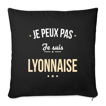 Je peux pas je suis Lyonnaise - Housse de coussin décorative 45 x 45 cm - noir - Devant