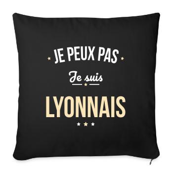 Je peux pas je suis Lyonnais - Housse de coussin décorative 45 x 45 cm - noir - Devant