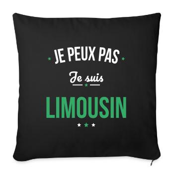 Je peux pas je suis Limousin - Housse de coussin décorative 45 x 45 cm - noir - Devant