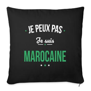 Je peux pas je suis Marocaine - Housse de coussin décorative 45 x 45 cm - noir - Devant