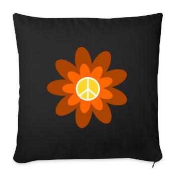 70s Flower Pattern Hippie Festival Costume - Sofa pillowcase 17,3'' x 17,3'' (45 x 45 cm) - black - Front