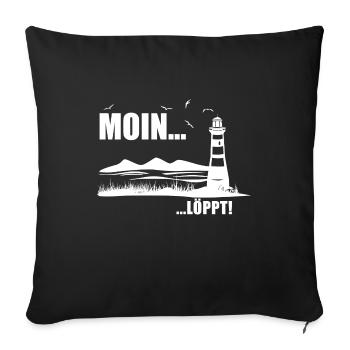 Chemise phare Moin Löpt Cadeau de Hambourg Nord - Housse de coussin décorative 45 x 45 cm - noir - Devant
