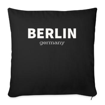 BERLIN - Sofa pillowcase 17,3'' x 17,3'' (45 x 45 cm) - black - Front