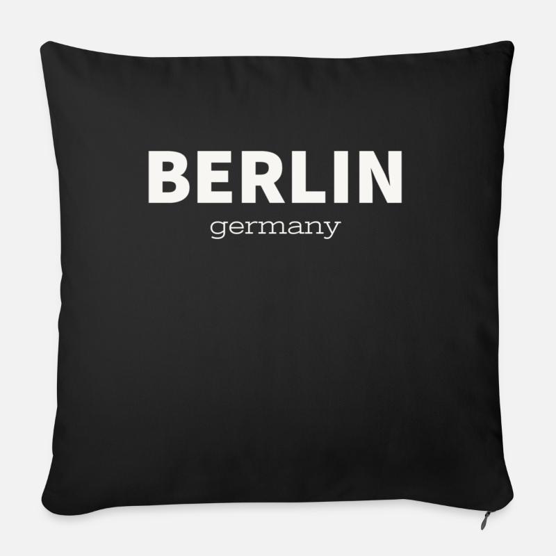 BERLIN - Housse de coussin décorative 45 x 45 cm - noir