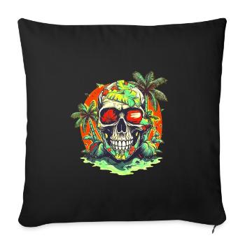 Crâne de plage - Housse de coussin décorative 45 x 45 cm - noir - Devant