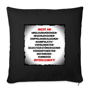 vermeide schlechtes - Sofakissenbezug 45 x 45 cm - Schwarz - Vorne