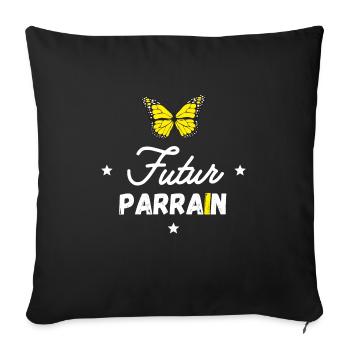 Futur parrain - Housse de coussin décorative 45 x 45 cm - noir - Devant