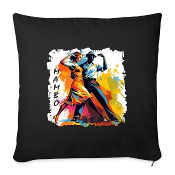 Cultivating social contacts through dancing - Sofa pillowcase 17,3'' x 17,3'' (45 x 45 cm) - black - Front