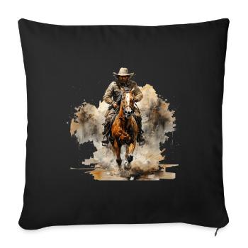 Cowboys et rodéo - Housse de coussin décorative 45 x 45 cm - noir - Devant