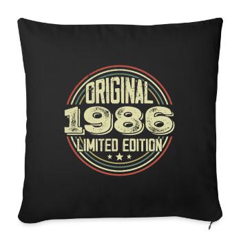 1986 Birthday Partys, ein legendärer Jahrgang - Sofakissenbezug 45 x 45 cm - Schwarz - Vorne