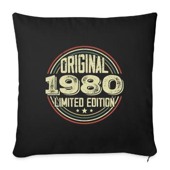 1980 Birthday Parties, a legendary vintage - Sofa pillowcase 17,3'' x 17,3'' (45 x 45 cm) - black - Front