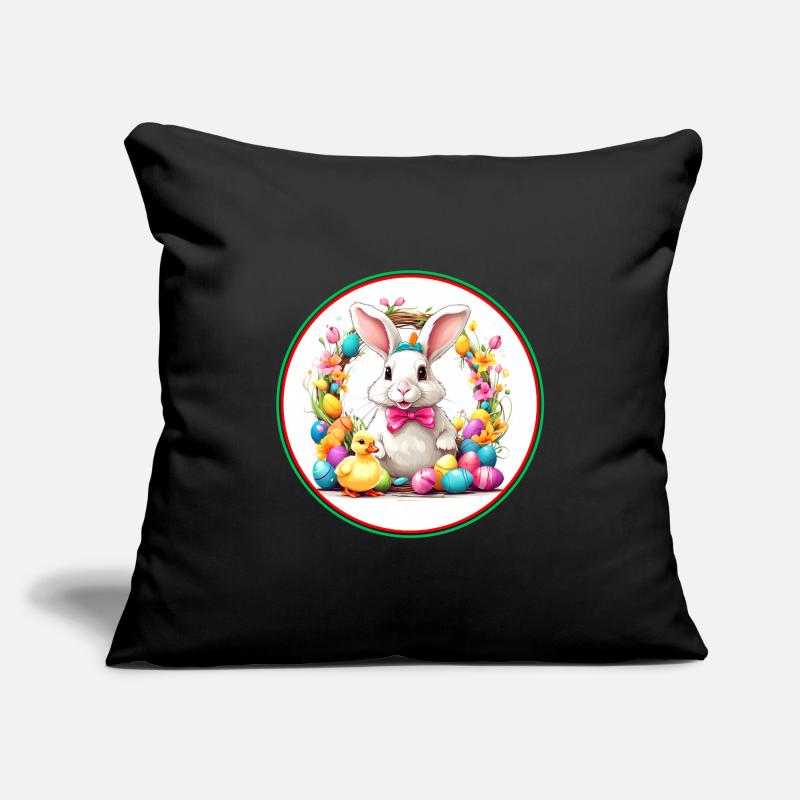 Cute easter bunny in easter basket with little chick Sofa pillowcase 17,3'' x 17,3'' (45 x 45 cm)