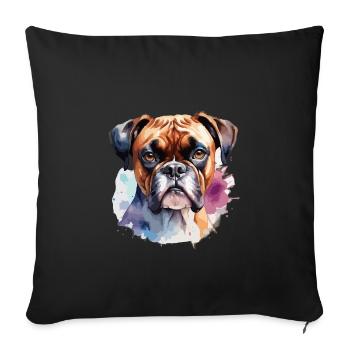 Boxer Dog Cool Colorful and Cute - Sofa pillowcase 17,3'' x 17,3'' (45 x 45 cm) - black - Front