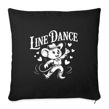 Line Dance Mouse Funny Mouse Dancing Line Dance - Sofa pillowcase 17,3'' x 17,3'' (45 x 45 cm) - black - Front