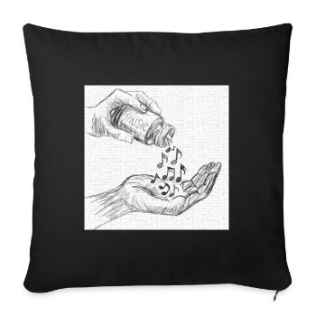 Music is my medicine  - Sofa pillowcase 17,3'' x 17,3'' (45 x 45 cm) - black - Front