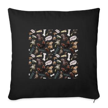 Funny dogs - Sofa pillowcase 17,3'' x 17,3'' (45 x 45 cm) - black - Front