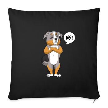 Australian Shepherd Hund - Australian Shepherd - Sofakissenbezug 45 x 45 cm - Schwarz - Vorne