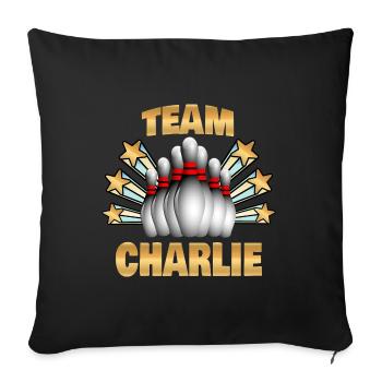 Bowling Charlie - Sofa pillowcase 17,3'' x 17,3'' (45 x 45 cm) - black - Front