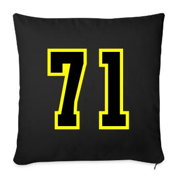 71 Number Jersey - Sofa pillowcase 17,3'' x 17,3'' (45 x 45 cm) - black - Front