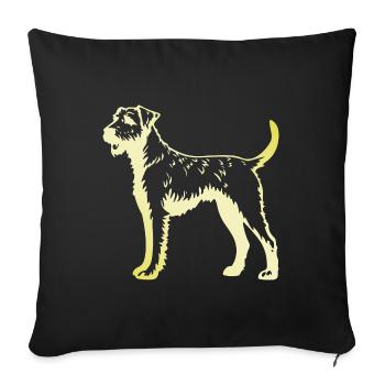 Airedale Terrier Dog Silhouette - Sofa pillowcase 17,3'' x 17,3'' (45 x 45 cm) - black - Front