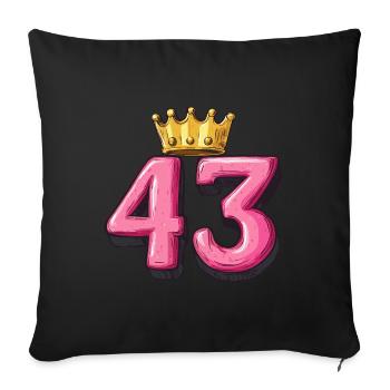 43 Number Krone - Sofa pillowcase 17,3'' x 17,3'' (45 x 45 cm) - black - Front