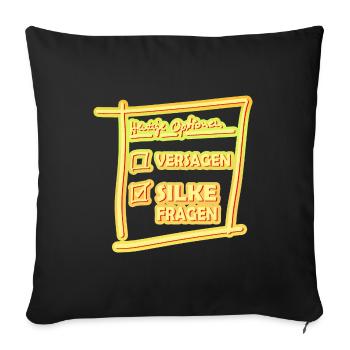 Heutige Optionen Silke Fragen - Sofakissenbezug 45 x 45 cm - Schwarz - Vorne