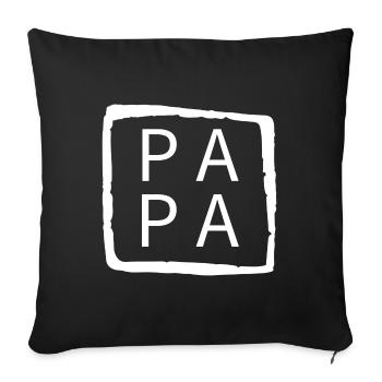 Papa Superdad Superpapa Papa Cooler Papa Fête des Pères - Housse de coussin décorative 45 x 45 cm - noir - Devant
