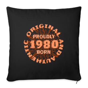 Original 1980 - Sofa pillowcase 17,3'' x 17,3'' (45 x 45 cm) - black - Front