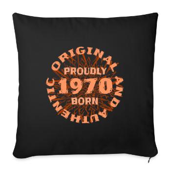 1970 - Sofa pillowcase 17,3'' x 17,3'' (45 x 45 cm) - black - Front
