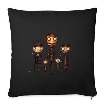 Creative and Mystical Fashion - Voodoo Doll Family - Sofa pillowcase 17,3'' x 17,3'' (45 x 45 cm) - black - Front