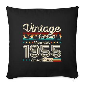 70th Birthday Original December 1955 Volume 55 - Sofa pillowcase 17,3'' x 17,3'' (45 x 45 cm) - black - Front