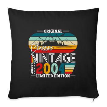 20th Birthday Original August 2004 Vintage 2004 - Sofa pillowcase 17,3'' x 17,3'' (45 x 45 cm) - black - Front