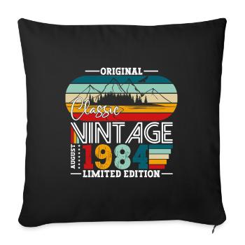 40ème Anniversaire Original Août 1984 Millésime 1984 - Housse de coussin décorative 45 x 45 cm - noir - Devant