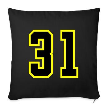 31 Number Jersey - Sofa pillowcase 17,3'' x 17,3'' (45 x 45 cm) - black - Front
